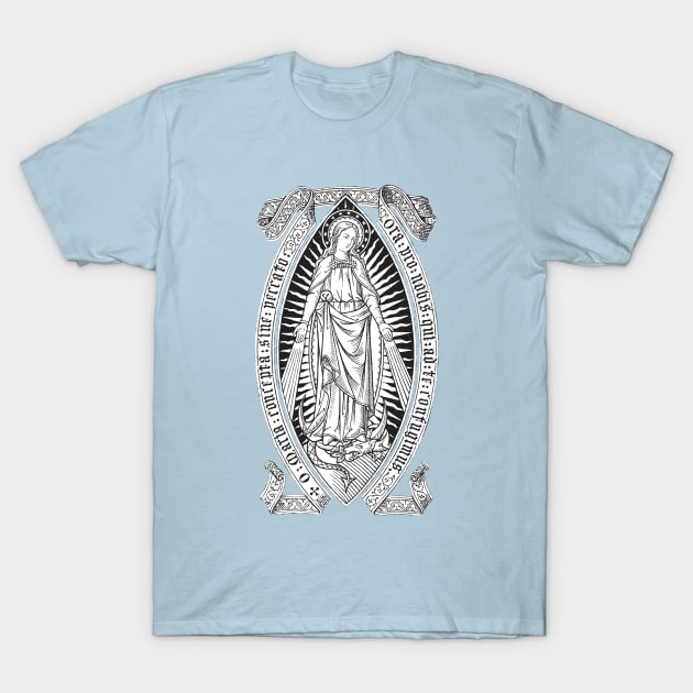 Immaculate Conception 03 - mosaic blue bkg (turqoise) T-Shirt by DeoGratias